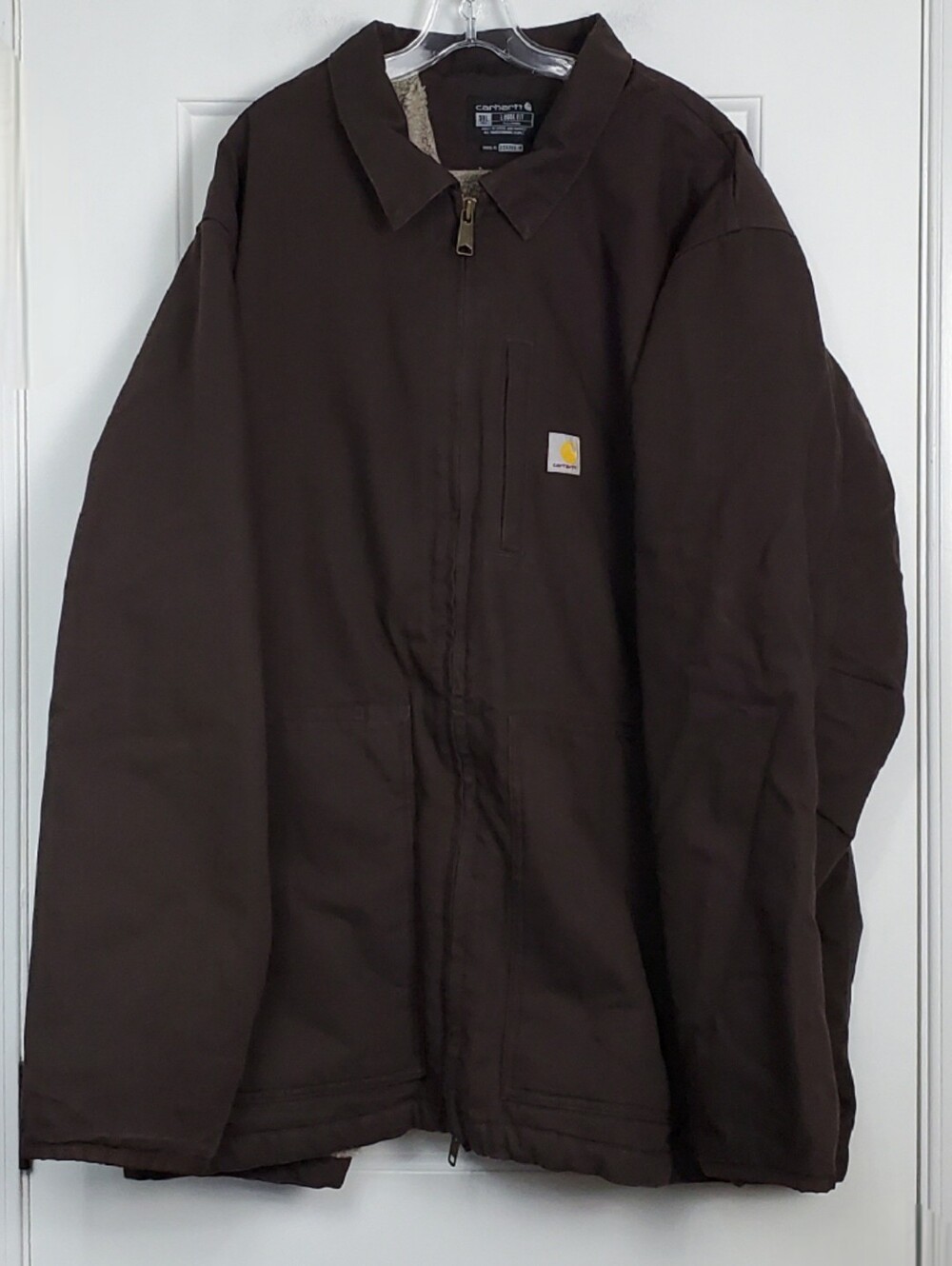 Carhartt Mens Washed Duck Canvas Sherpa-Lined Chore Field Jacket - Size 3XLT GUC
